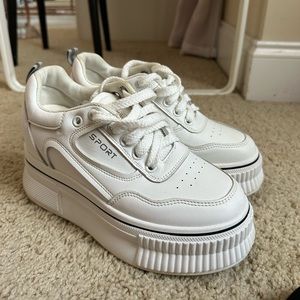 White platform sneakers